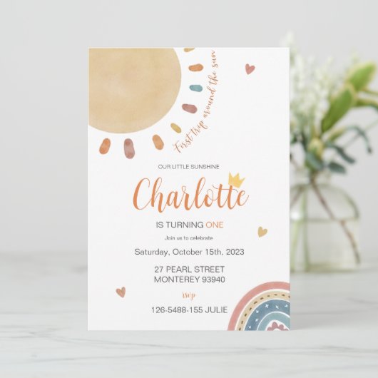 Boho eerste reis rond de zon kaart (Staand voorkant)