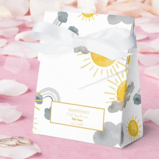 Boho eerste reis rond de zon op 1 oktober bedankdoosjes (Huwelijk)
