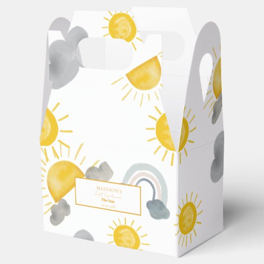 Boho eerste reis rond de zon op 1 oktober bedankdoosjes (Geopend)