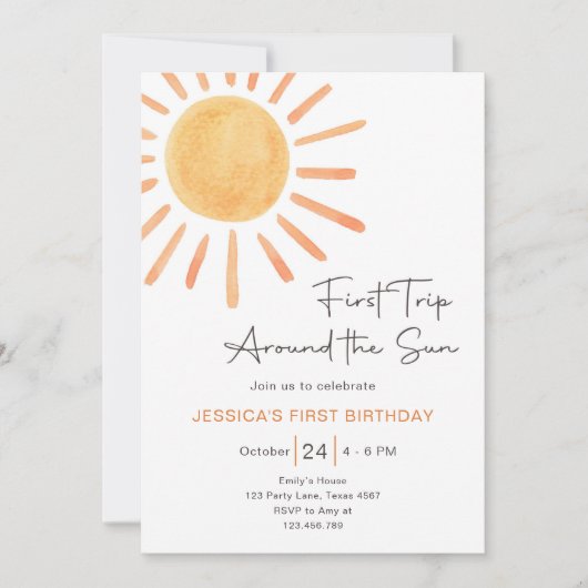 Boho eerste reis rond de zon op 1 oktober kaart (Voorkant)