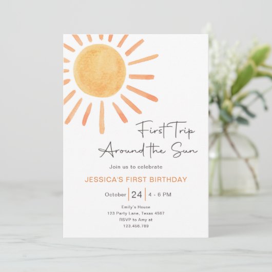 Boho eerste reis rond de zon op 1 oktober kaart (Staand voorkant)