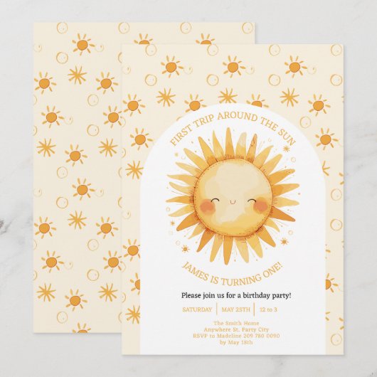 Boho eerste reis rond de zon op 1 oktober kaart (Voorkant / Achterkant)