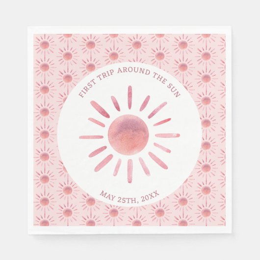 Boho eerste reis rond de zon op 1 oktober servet (Voorkant)