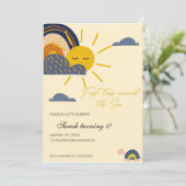 boho eerste reis rond de zon op 1 verjaardag kaart (Staand voorkant)