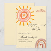 boho eerste reis rond de zon op 1 verjaardag kaart (Voorkant / Achterkant)