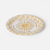 Boho eerste reis rond de zon papieren bordje (Gekanteld)