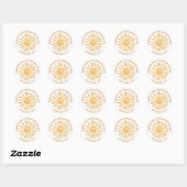 Boho eerste reis rond de zon ronde sticker (Vel)