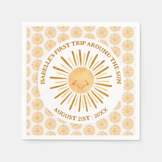 Boho eerste reis rond de zon servet (Voorkant)