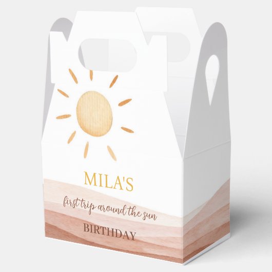 Boho eerste reis rond zon gunstbox Verjaardag Bedankdoosjes (Geopend)