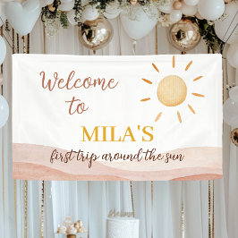 Boho eerste reis rond zon verjaardag spandoek