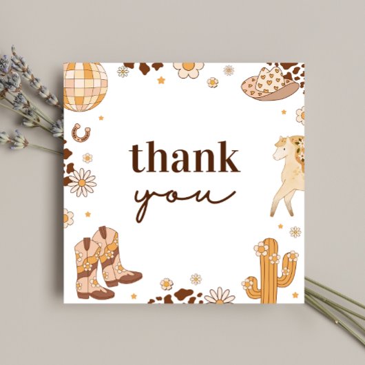 Boho eerste Rodeo Cowgirl dank u kaarten