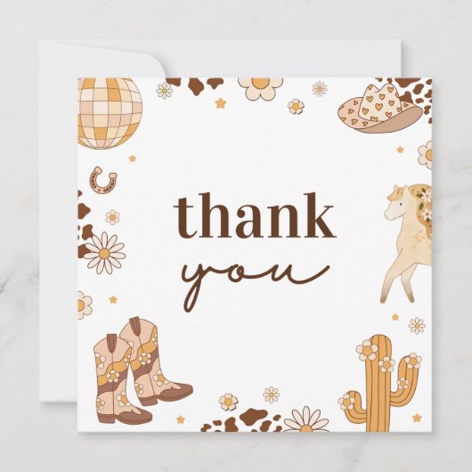 Boho eerste Rodeo Cowgirl dank u kaarten (Voorkant)
