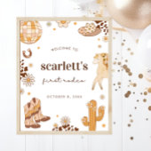 Boho Eerste Rodeo Cowgirl Verjaardag Welkomstbord Poster