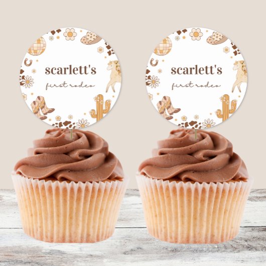 Boho Eerste Rodeo Cowgirl Verjaardags Stickers