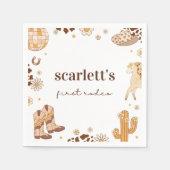 Boho Eerste Rodeo Cowgirl Verjaardagsservetten Servet (Voorkant)