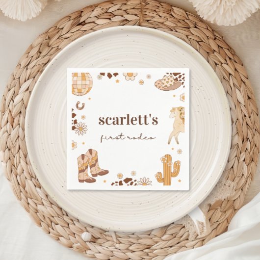 Boho Eerste Rodeo Cowgirl Verjaardagsservetten Servet