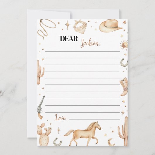 Boho eerste Rodeo tijd capsule notitie bericht Kaa Bedankkaart (Voorkant)