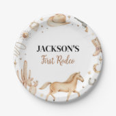 Boho Eerste Rodeo Verjaardag Baby shower Papieren  Papieren Bordje (Voorkant)