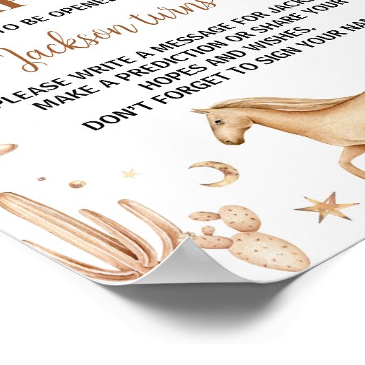 Boho Eerste Rodeo Verjaardag Tijd Capsule teken Poster (Hoek)