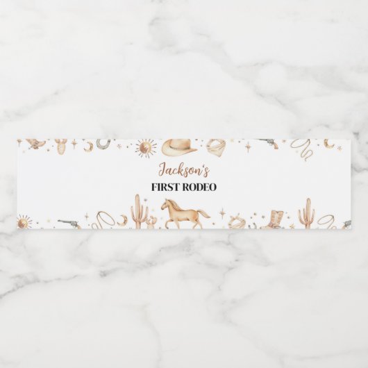 Boho Eerste Rodeo Verjaardag Waterfles Label Etiket (Enkel label)