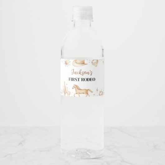 Boho Eerste Rodeo Verjaardag Waterfles Label Waterfles Etiket (Voorkant)