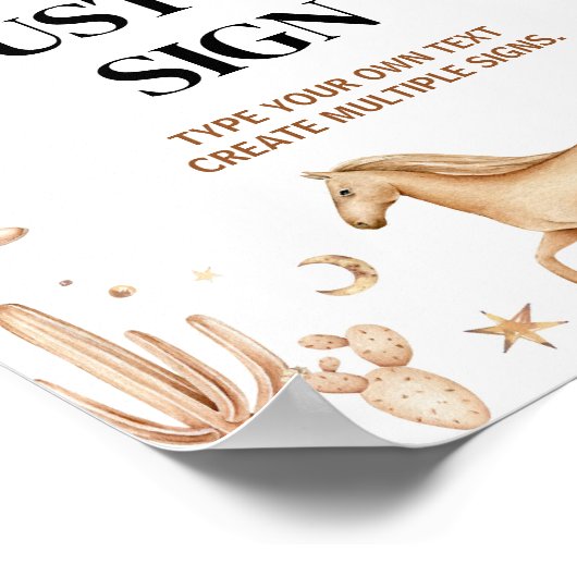 Boho Eerste Rodeo Verjaardagsfeest Tafelbord Poster (Hoek)