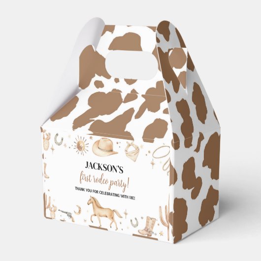 Boho Eerste Rodeo Verjaardagsgunst Box Bedankdoosjes (Achterkant)