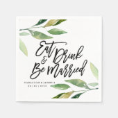 Boho eet Drink worden getrouwd bruiloft servet (Voorkant)