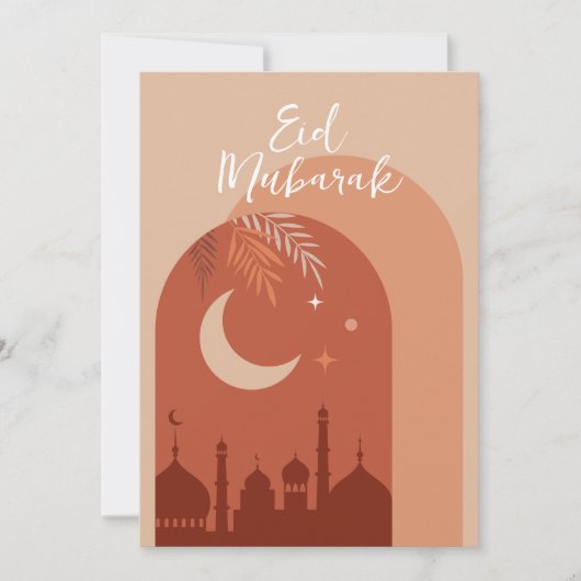 Boho Eid Mubarak Eid Kaart (Voorkant)