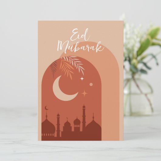 Boho Eid Mubarak Eid Kaart (Staand voorkant)