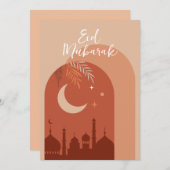 Boho Eid Mubarak Eid Kaart (Voorkant / Achterkant)