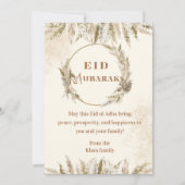 Boho Eid ul Adha Mubarak Kaart Beige Bloem Islamic (Voorkant)
