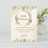 Boho Eid ul Adha Mubarak Kaart Beige Bloem Islamic (Staand voorkant)