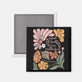 Boho eigen moederdschap retro bloemig moedersdag magneet (Voorkant / Achterkant)