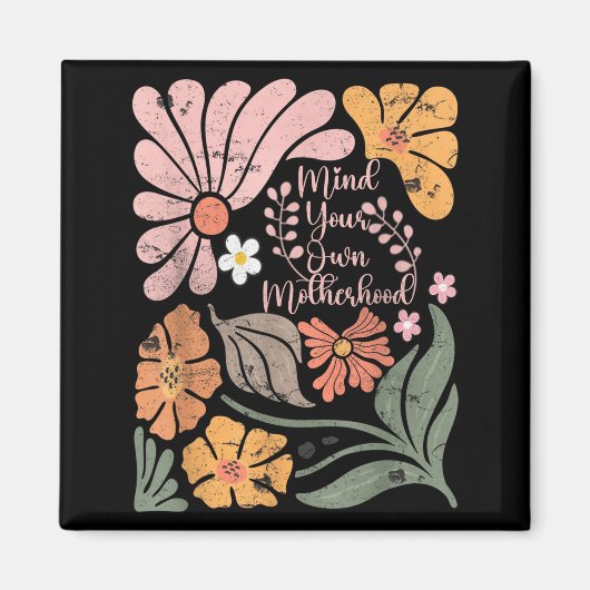 Boho eigen moederdschap retro bloemig moedersdag magneet (Voorkant)
