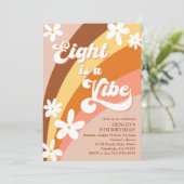 Boho Eight is een Vibe Retro Daisies Rainbow Kaart (Staand voorkant)