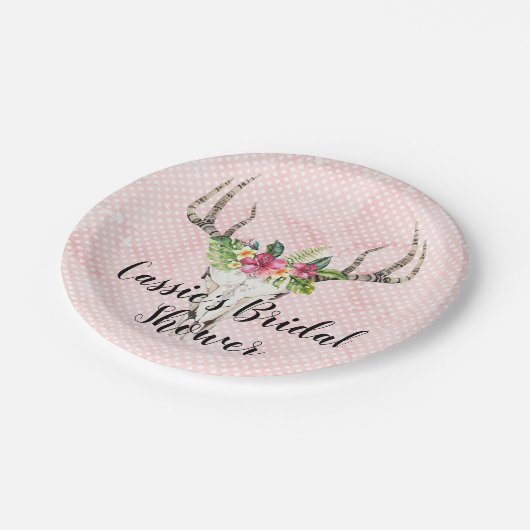 Boho Eiland Skull Bruidsfeest  Papieren Bordje (Gekanteld)