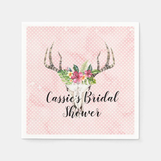 Boho Eiland Skull Bruidsfeest  Servet (Voorkant)