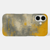 Boho Elegance Abstracte Mosterd & Grijze Kunst Case-Mate iPhone Case (Achterkant (horizontaal))