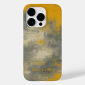 Boho Elegance Abstracte Mosterd & Grijze Kunst Case-Mate iPhone Case (Achterkant)