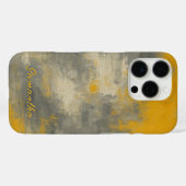 Boho Elegance Abstracte Mosterd & Grijze Kunst Case-Mate iPhone Case (Achterkant (horizontaal))
