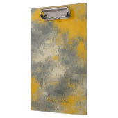 Boho Elegance Abstracte Mosterd & Grijze Kunst Klembord (Links)