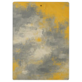 Boho Elegance Abstracte Mosterd & Grijze Kunst Klembord (Achterkant)