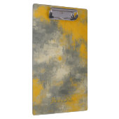 Boho Elegance Abstracte Mosterd & Grijze Kunst Klembord (Rechts)