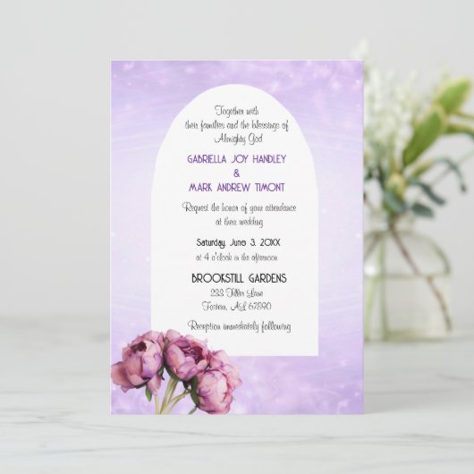 BOHO Elegance! Graceful Wedding Flat Invitation Kaart (Staand voorkant)