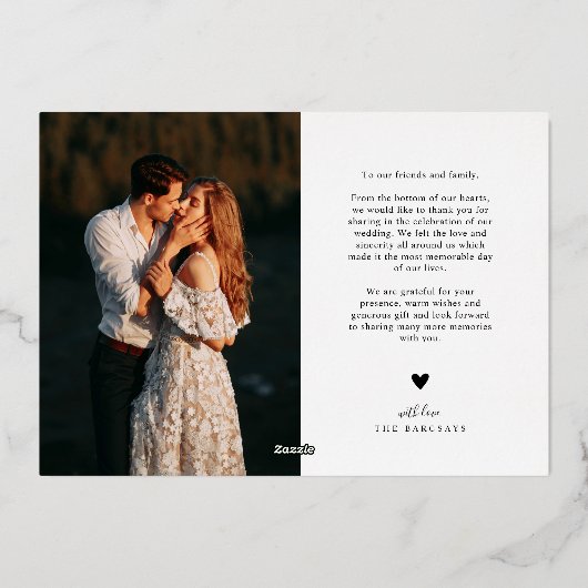 Boho Elegance Horizontale Bruiloft Kaart (Achterkant)