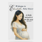 Boho Elegant Asian Pregnant Mom Baby Shower Acryl Bord (Voorkant)