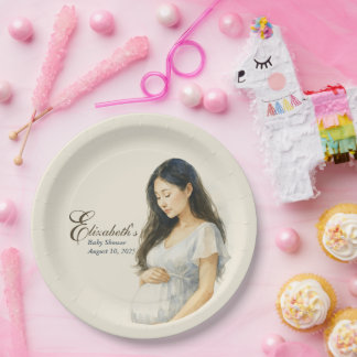 Boho Elegant baby shower asian mom-to-be Papieren Bordje