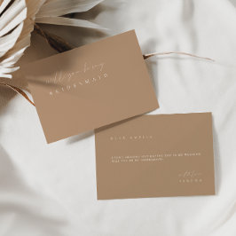 Boho Elegant Bleek Taupe Bridesmaid-kaartje Kaart