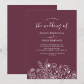 Boho Elegant Bloemen Bruiloft Kaart (Voorkant / Achterkant)